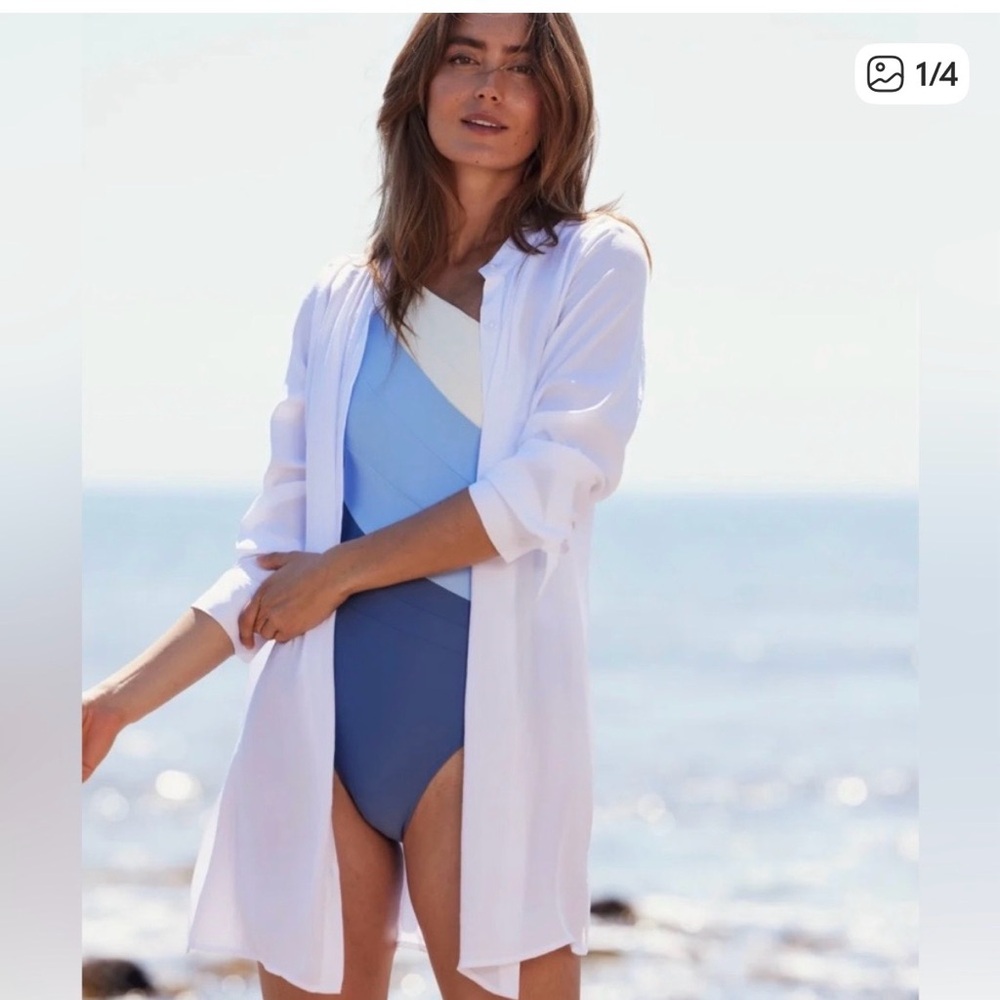 Summersalt Cream Button-Up swim cover up - very flattering ✨ - Picture 2 of 6
